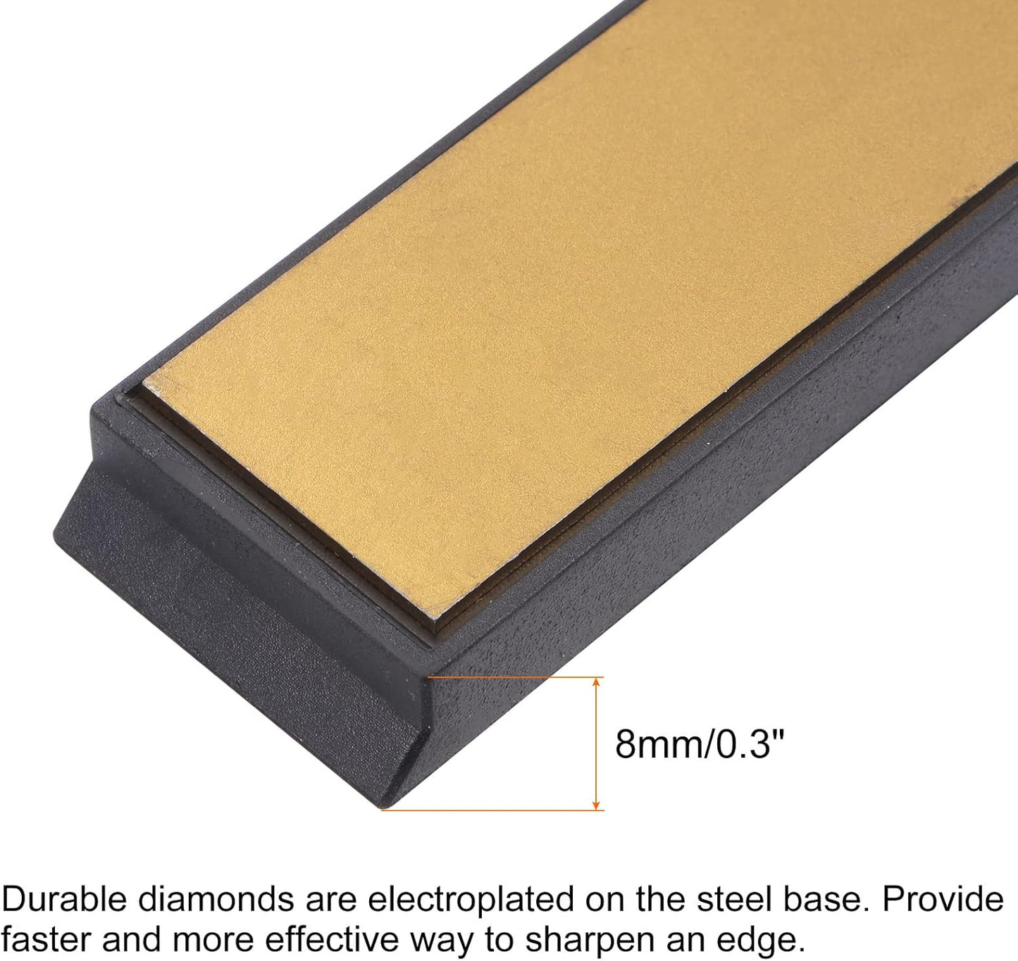 uxcell Diamond Sharpening Stone, 6" x 0.8" (150mm x 20mm) 80 Grits Titanium Coated Whetstone Sharpener Grinding Plate Hand Tool