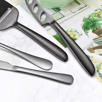 Copper Cheese Knives Set 7 Pieces Stainless Steel Kitchenware Utensils Gadgets 7 Pieces Cheese Knife,Cheese Spreader,Cheese Forks,Cheese Slicer,Cheese Cutter,Butter Knife