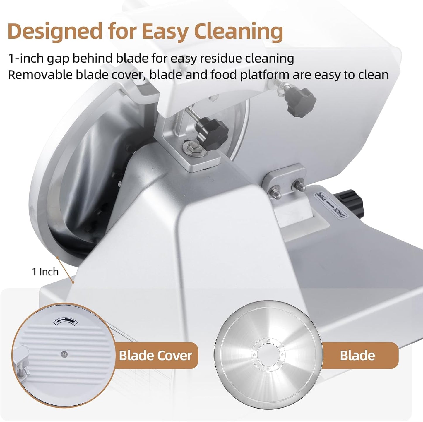 Meat Slicer, 200W Electric Meat Slicer Machine Food Slicer, Foldable Deli Meat Cutter With 2 Removable 7.5" Stainless Steel Blade, 0-15mm Adjustable Thickness For Home Use, Meat, Cheese, Bread