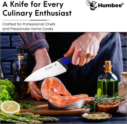 7.5-Inch Nakiri Knife, High Carbon Stainless Steel Hollow Grind Blade, Razor Sharp Edge, Ergonomic Non-Slip Handle, Cleaver Style, DT-50 Series, Orange