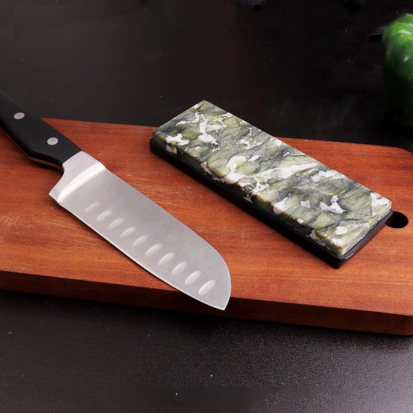 10000# Sharpening Stone,Ultra Fine Polishing Mirror Edge Stone with Non-slip Base Natural Green Whetstone for Knives Tools,Cutting Tools (5.9x1.97x0.79Inch)