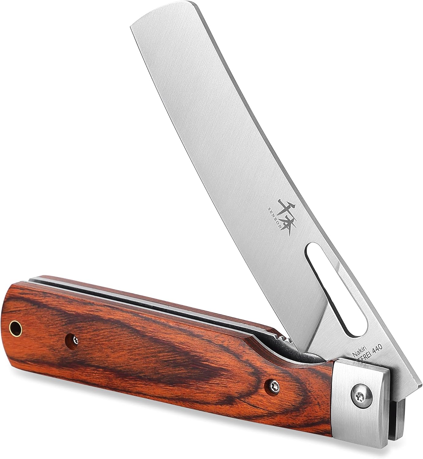 SENBON 440A stainless steel Gift wrapped 4 piece set sharp pocket folding Japanese chef knife universal peeling knife bread knife set portable kitchen knives with natural olive handle