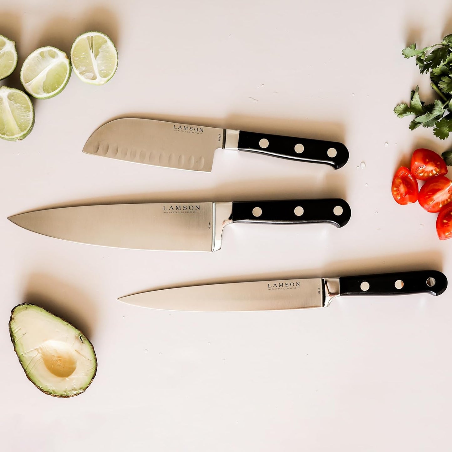 Lamson 5" Santoku Knife | Premier Forged Series | Hollow Edge (FIRE)