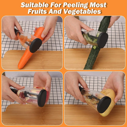 3 in1 vegetable peeler with container.New with box storage kitchen special fruitpeeler,Peeling knife with storage box in kitchen tool.Fruits and veggie peeler with catcher