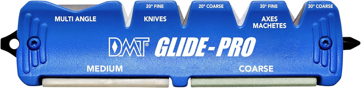 DMT Glide-Pro Multi Tool Blade Sharpener, Coarse/Fine Grinding, Multi-Angle Knife, Machete, and Axe Sharpener with Diamond Sharpening Stone, Tungsten & Ceramic Surfaces, 5.25"L x 1.25"W x 0.5"H