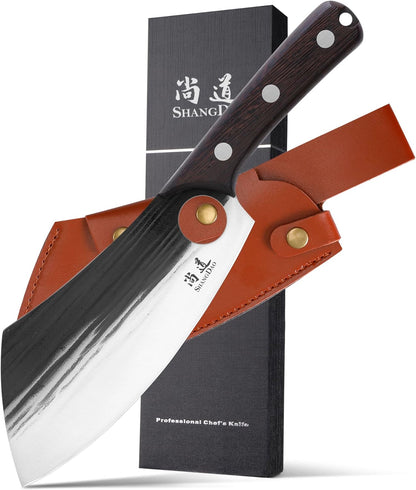 SHANGDAO Boning Knives, 6 ″ Viking Boning Knife for Meat Cutting, High-carbon steel Chopper Knife, Forged Blade & Wood Handle, Hand Forged Full Tang Knife