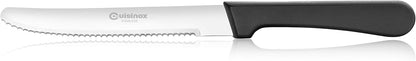CUISINOX Black Handle Stainless Steel Steak Knives, Set of 12