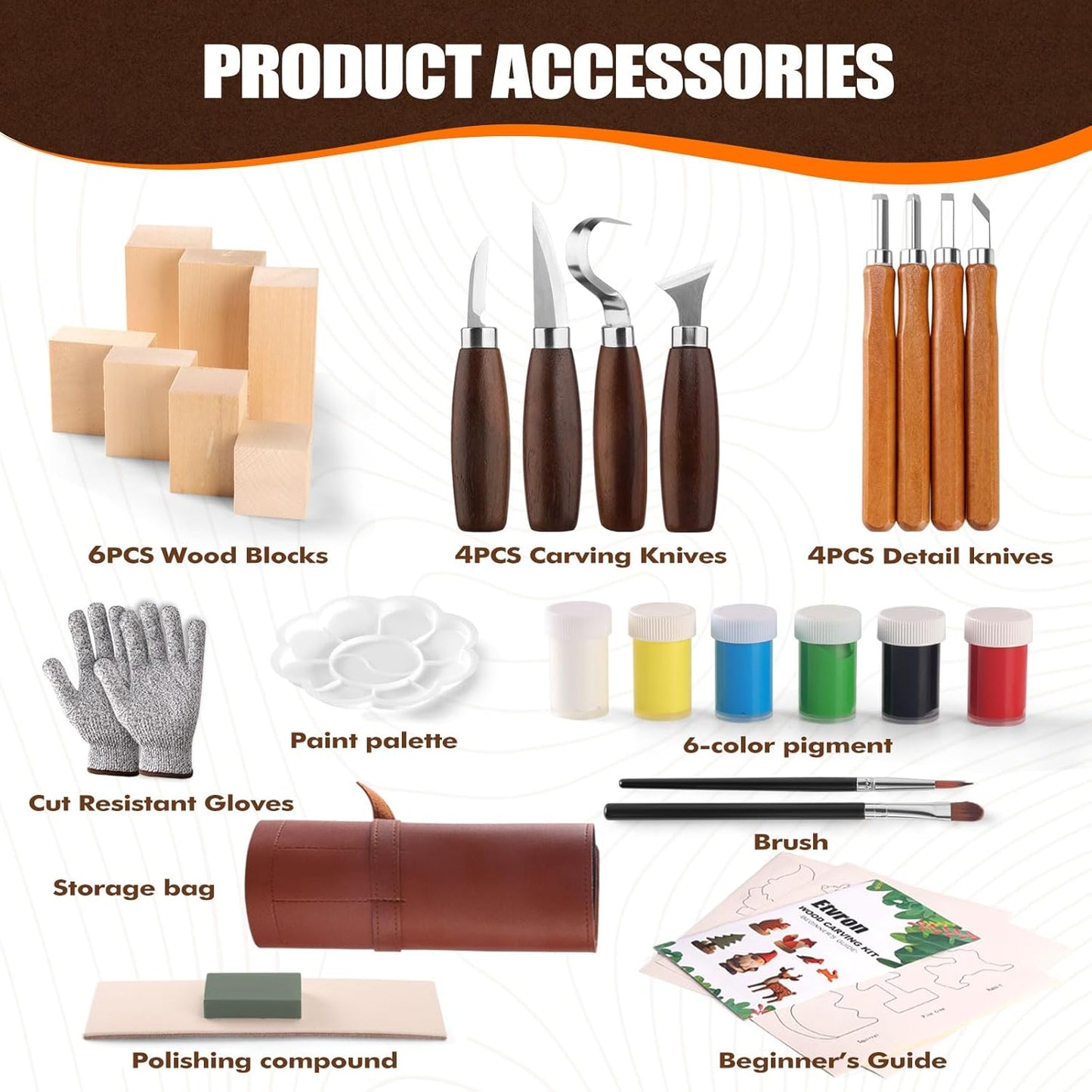 Wood Carving Kit for Beginners - Whittling Kit with Wood Blocks and Paint Set - Carving Tools for Beginners - Hobbies for Women and Men - Arts and Crafts for Adults & Kids - Gift for Girls and Boys