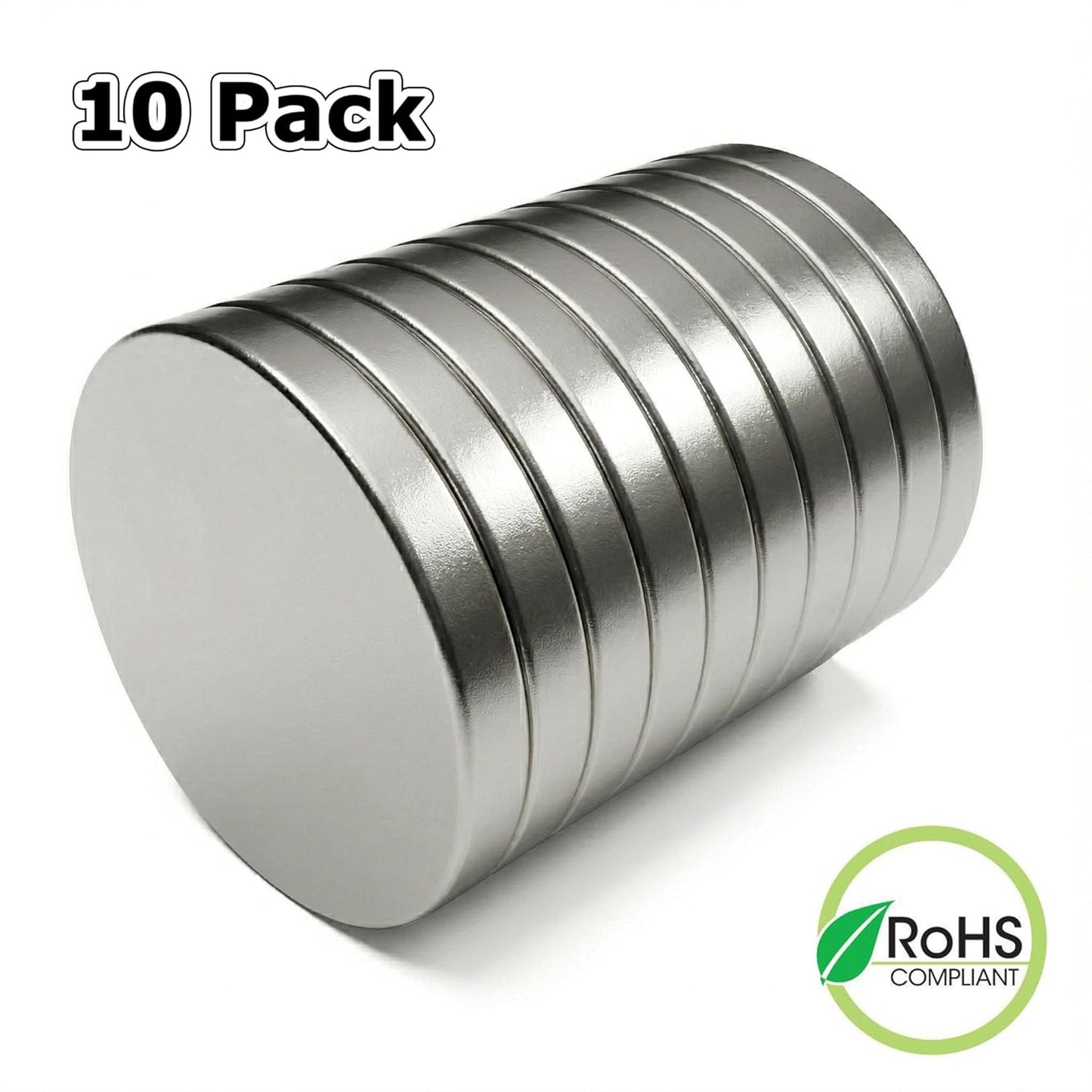 N52 Neodymium Disc Magnets 25mm x 3mm (1 x 1/8 inch) 14.6 lbs Pull – Strong Rare Earth Round Magnets for DIY Crafts, Cabinet Latches, Knife Strip (10 Pack)