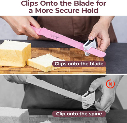 CoquusAid Upgrade Bread Knife for Homemade Bread, World‘s 1st Double Serrated Knife for Crusty Sourdough, 11.6 Inch Stainless Steel Bread Slicer, Professional Sourdough Cutter, Ideal for Gift, Pink