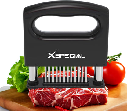 XSpecial Meat Tenderizer Tool 48 Blades Stainless Steel - Kitchen Cooking Gadgets Tools with Ultra Sharp Needle That Makes Steak & Chicken Tender - No More Hammer, Meat Pounder Or Mallet