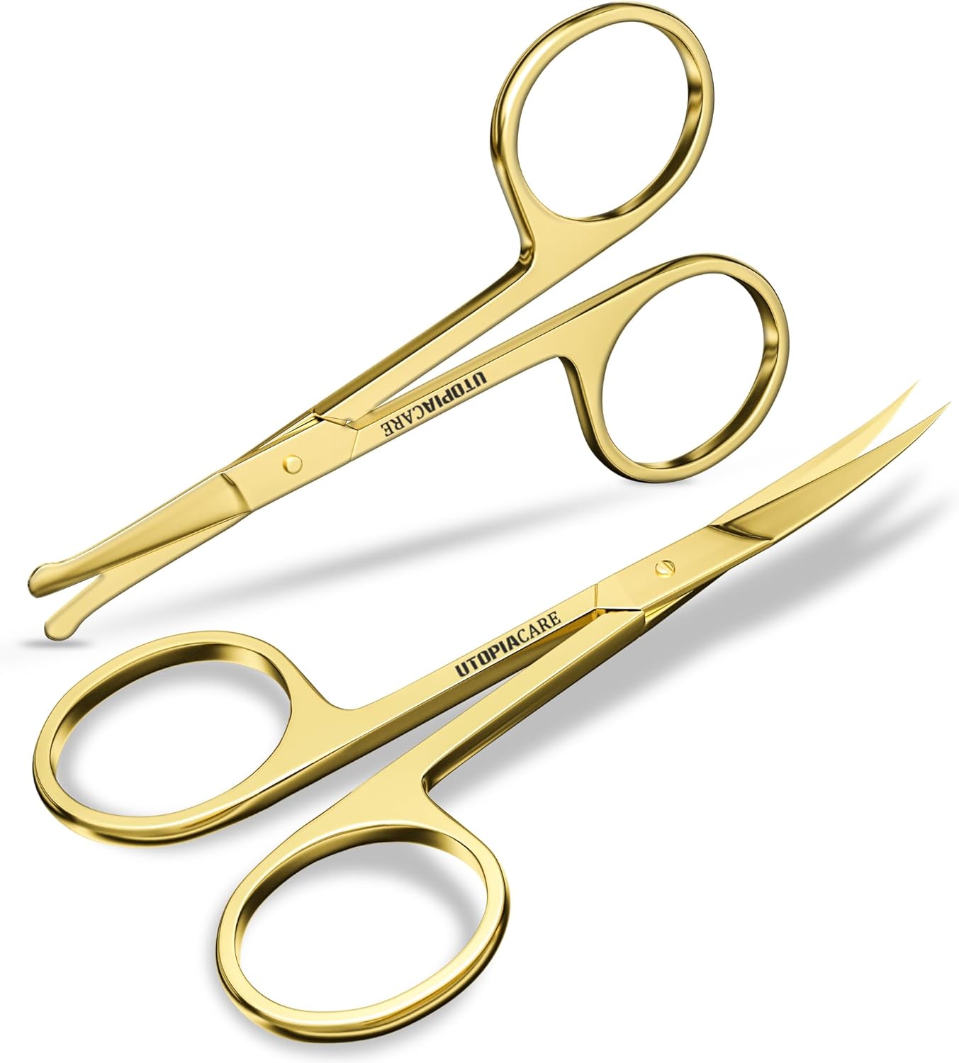 Utopia Care Eyebrow Scissors, Professional Stainless Steel Small Shears for Men and Women, Nose Hair Scissors for Grooming Mustache, Beard, Eyelashes, Ear Hair Trimming, Silver