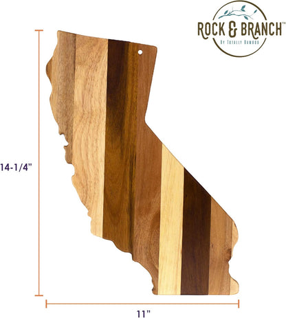 Totally Bamboo Rock & Branch Series Shiplap Michigan State Shaped Wood Serving and Cutting Board | Great for Wall Art