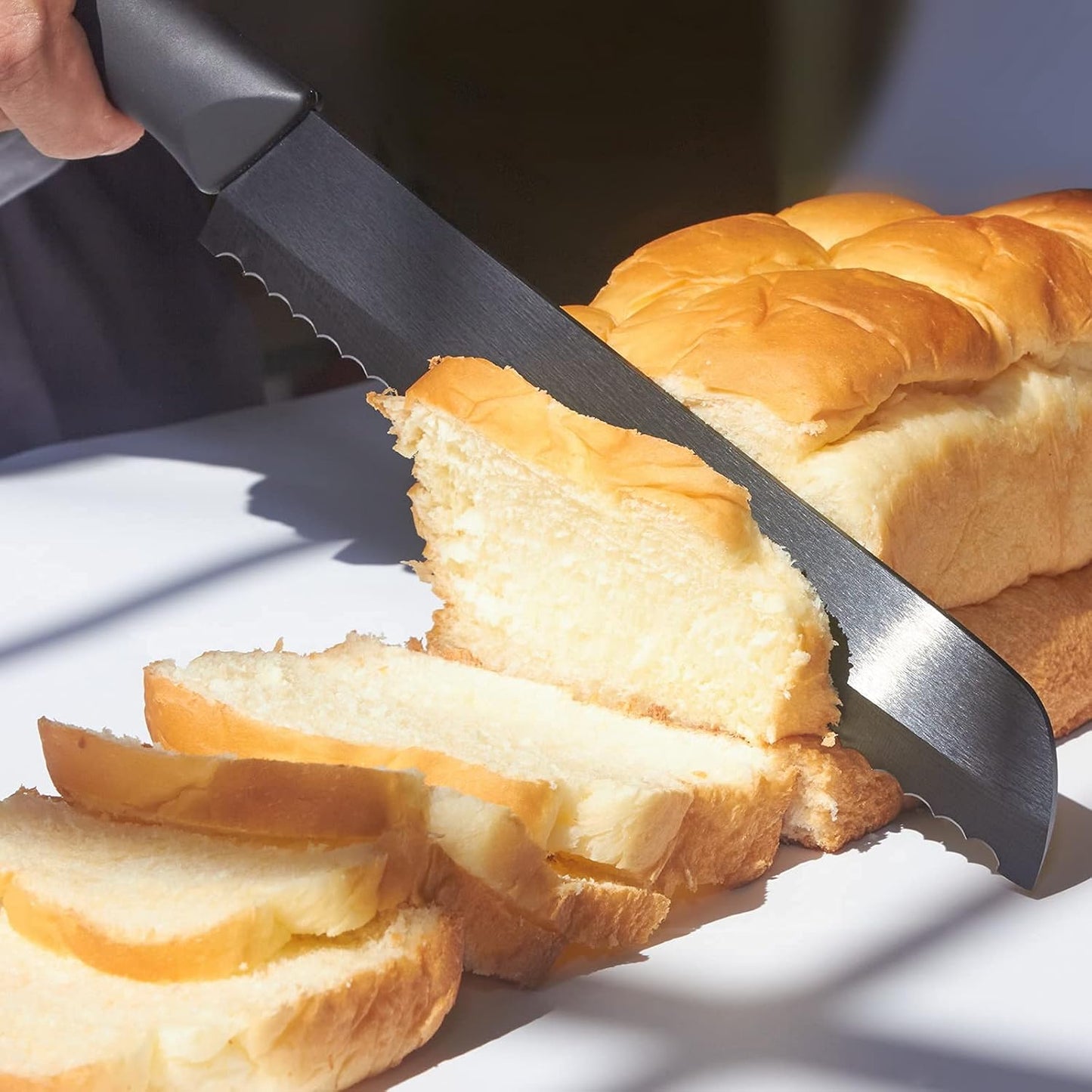 Ceramic Serrated Bread Knife Slicing Knife - 6" Sharp Blade Kitchen Knife with Cover