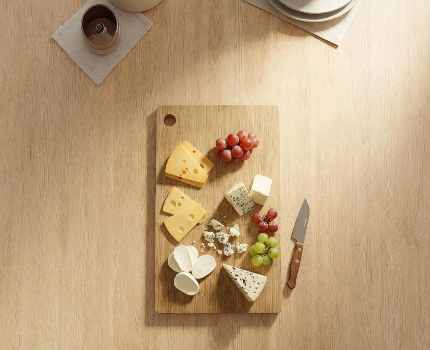 Mini Cutting Board for Small Food Prep – 11.8 x 7.3" Glue-Free One-Piece Solid Bamboo, Lightweight & Easy One-Hand Use, Perfect for Chopping Garlic, Ginger, Herbs & Serving Bread, Cheese, Charcuterie