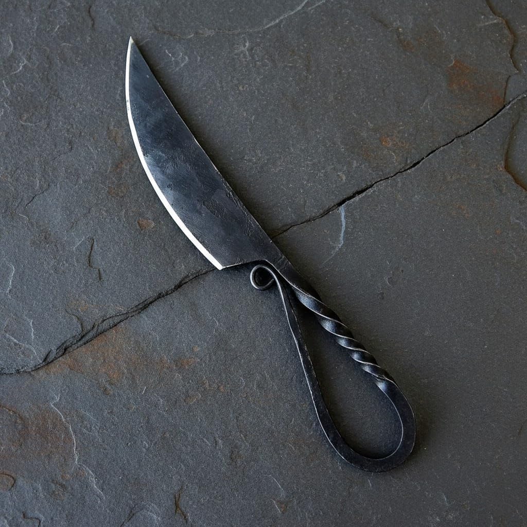Fixed Blade Hunting Forged Tracker Knife - 8 Inches Carbon Steel Razor Sharp Blade Full Tang Bushcraft Knives with Premium Leather Belt Sheath. Used For Hunting Outdoor Camping, Hiking, Skining Knife.