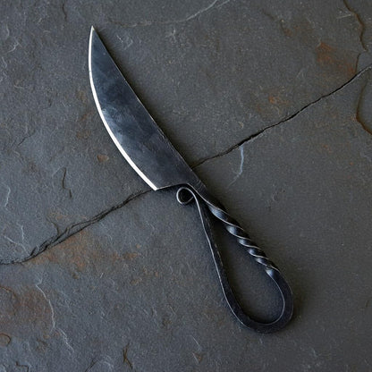Fixed Blade Hunting Forged Tracker Knife - 8 Inches Carbon Steel Razor Sharp Blade Full Tang Bushcraft Knives with Premium Leather Belt Sheath. Used For Hunting Outdoor Camping, Hiking, Skining Knife.
