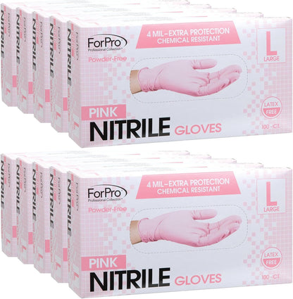 ForPro Disposable Nitrile Gloves, Chemical Resistant, Powder-Free, Latex-Free, Non-Sterile, Food Safe, 4 Mil