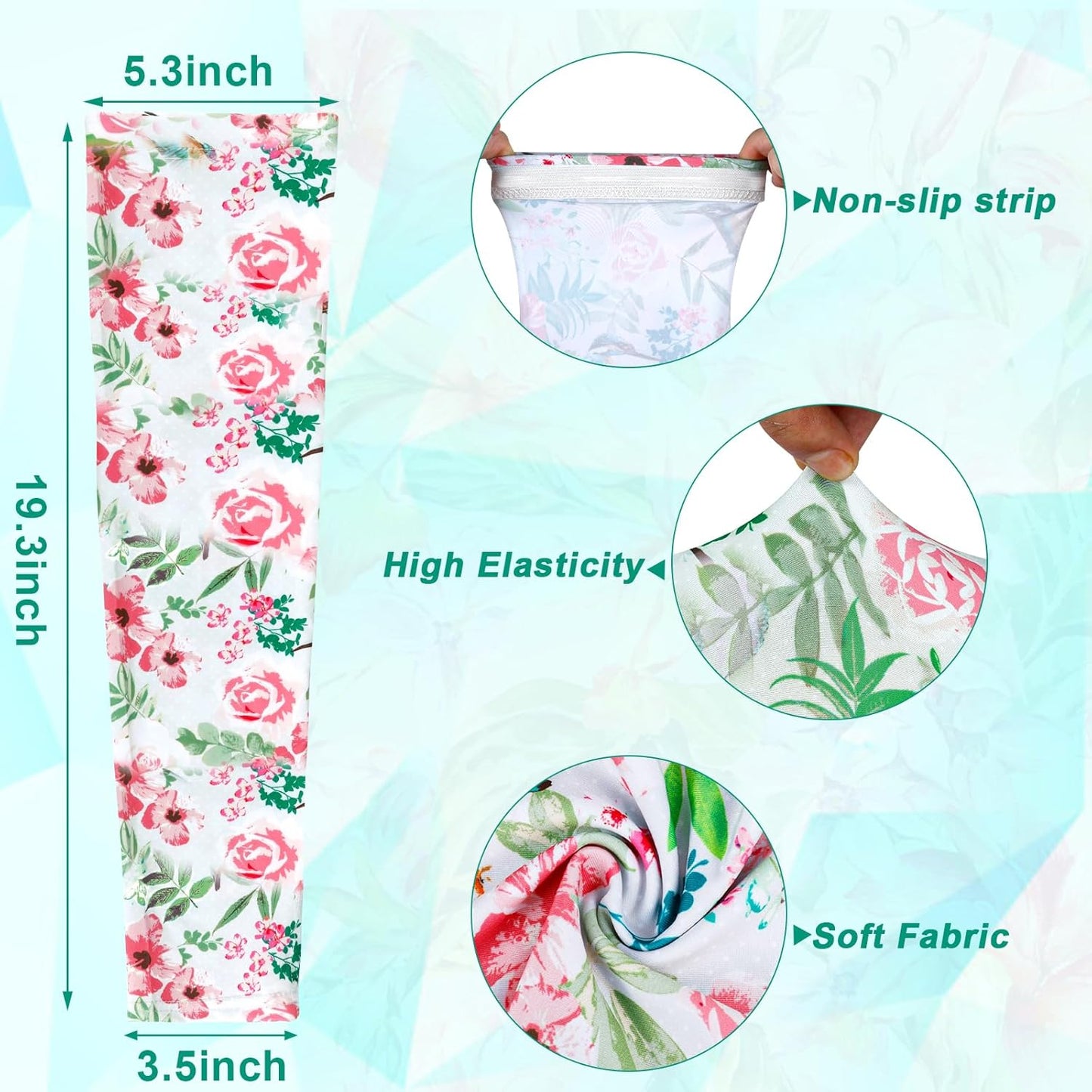 4 Pairs Gardening Sleeves Anti-Slip Arm Protection with Thumb Hole Sun Sleeve Cooling Arm Sleeves for Women Men Outdoor