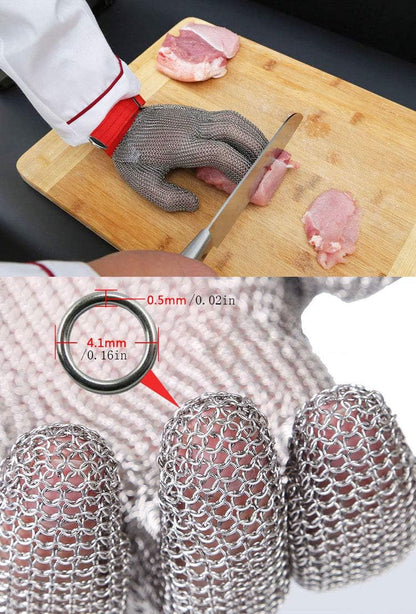 ThreeH Cut Resistant Gloves Stainless Steel 304L Wire Mesh for Cutting Slicing Chopping Meat Processing GL08 S(One piece)