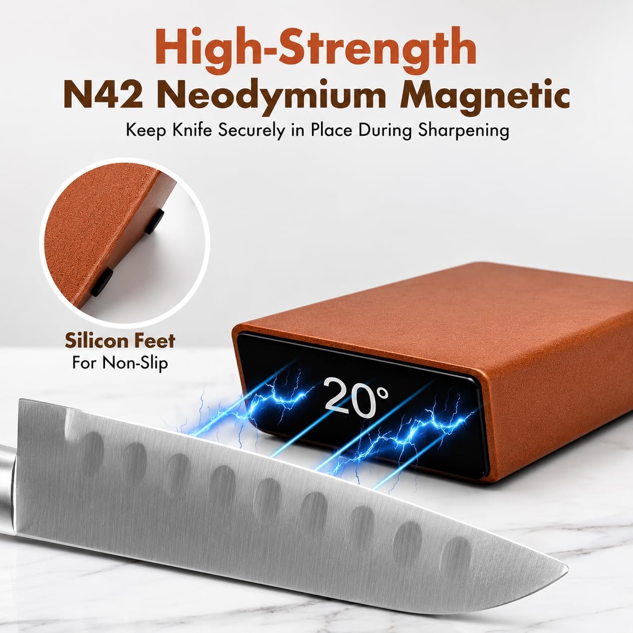 Rolling Knife Sharpener with Leather Strop - Knife Sharpening with Industry Diamonds and Ceramic Discs - Knife Sharpener Kit - Knife Sharpener Kit with 15 & 20 Degree Sharpening