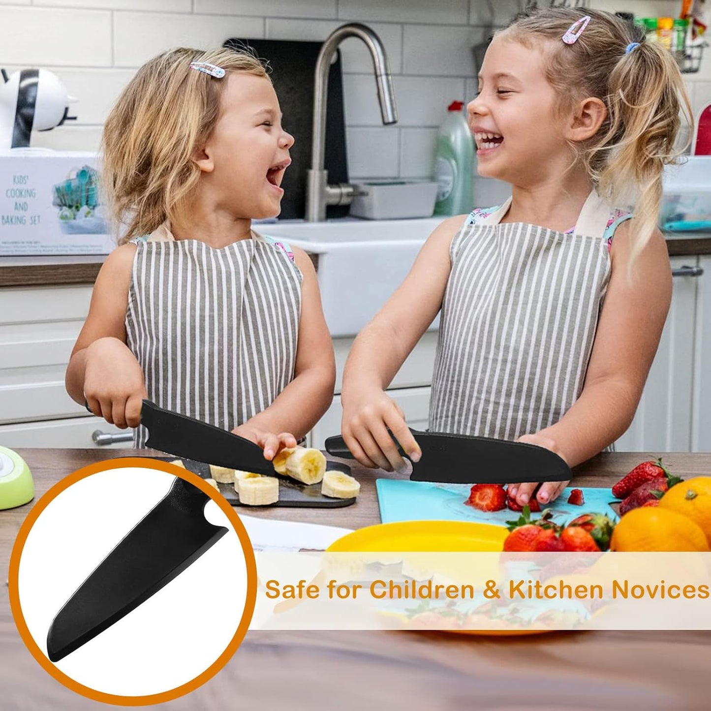 ReneeChef Professional Nylon Knife for Nonstick Pans, Kitchen Knife Safe for Kids, Nonstick Knife Heat-resistant Best for Cutting Brownies, Cakes, Bread, Lasagna, Cheese, Pizza, Pie etc.
