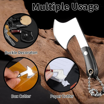 Damascus Pocket Knife Set Mini Chef Tiny Cleaver for Package Opener Box Cutter - of 4