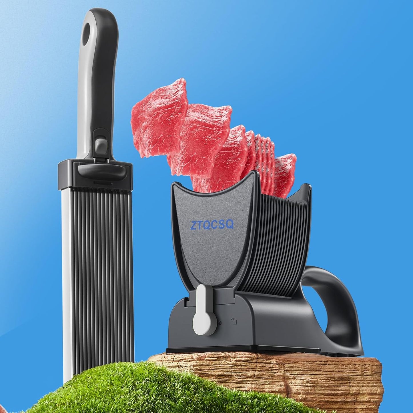 Fresh Meat Slicer Cleaver, Thickness Adjustable 2 or 4 mm, Manual Fresh Meat Cutter, Fresh Meat Slicing Shredding, Fresh Beef Pork Mutton for Home Cooking BBQ Hot Pot Meat Slicer, Meat Cleavers