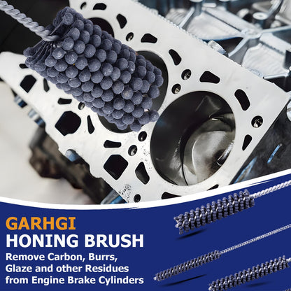 Garhgi 1-3/8" (35mm) Cylinder Honing Brush, 240 Grit Silicon Carbide Nylon Hone Tool, for Engine Cylinder Bore Deburring Finishing Deglazing Cleaning on Metals Steel Cast Iron