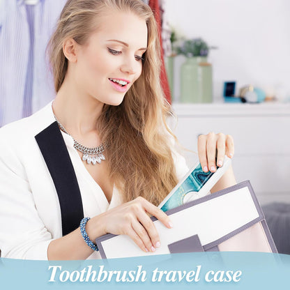 Toothbrush Travel Case - Colorful Pattern, Holder and Covers for Toothbrushes, Includes Tongue Scraper Case