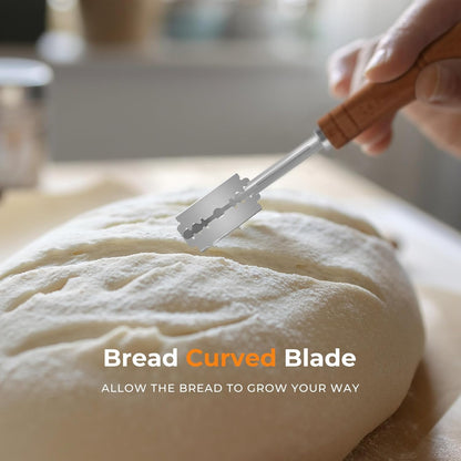 Mooues Bread Knife Set, Acacia Wood(15.7") - Double Serrated Bread Knife for Homemade Bagels, Baguettes and More - Sourdough Bread Slicer, Cuts Thin, Even Slices - Premium Stainless Steel