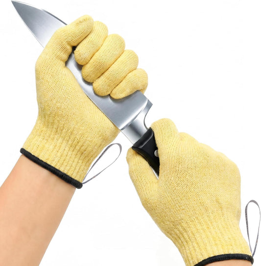 Safe & Savvy Cut Resistant Gloves, 1 Pair, Level 5 Food-Grade & Fiberglass-Free Mandoline Gloves for Oyster Shucking & Meat Cutting, Wood Carving Gloves, Grey, Machine Washable (Large)