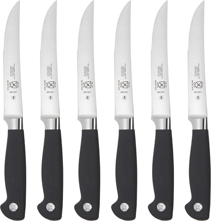 Mercer Culinary Genesis 7-Piece Forged Steak Knife Set, Steel/Black