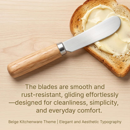 4 PCS Cheese Spreader, Stainless Steel Blade Butter Spreder Knife Wooden Handle Butter Knives Spreaders for Smooth Spreading Cheese Cream Jam Sandwiches Peanut Kitchen Utensils