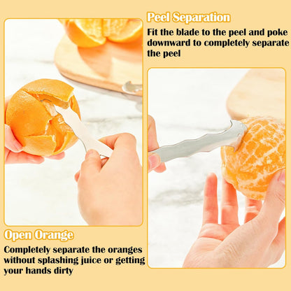 Orange Peeler Tool Stainless Steel Orange Citrus Peelers Tool Graginger Peeler Tool Multifunctional Kitchen Peeler Gadget for Lemon, Pomegranate, Grapefruit, Onion, Orange