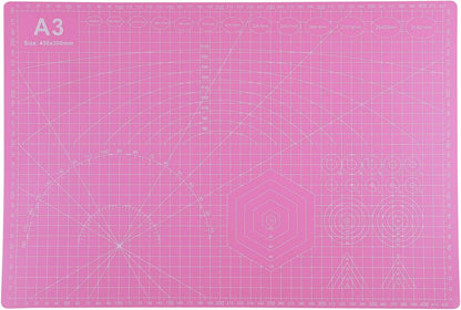 Cutting Mat A3 Pink, Self Healing Cutting Mat 12x18 Inch, 5-Ply Rotary Cutting Board Double-sided for Cutting Quilting Modeling Projects