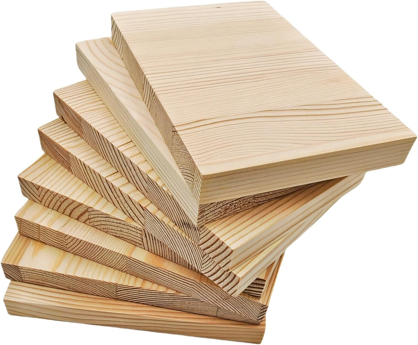4PCS Rectangle Wood Boards Unfinished Wood Blocks for Crafting, 8x6x1in Blank Whittling Wooden Blocks for Wood Carving,Painting & Burning