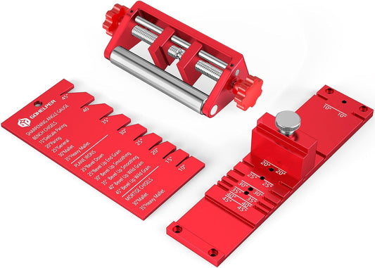 Chisel Sharpening Jig, Wood Honing Guide for Chisels and Planes Width 0.1" to 2.8" with Sharpening Angle Fixture, Angle Gauge from 10° to 45°(With 2 Sharpening Stones)