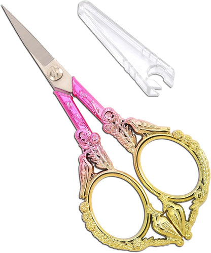 YOUGUOM Sewing Embroidery Scissors, Small Thread Scissor for Craft Artwork Needlework Yarn Knitting Detail Snips, Black Cute Bird Shears