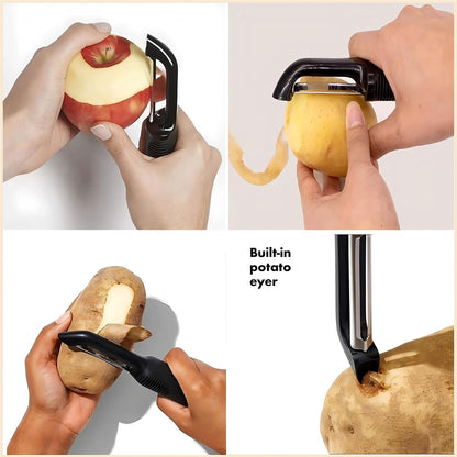 Multifunctional Vegetable Peeler with Stainless Steel Blade and Bottle Opener - Ideal for Veggie Potato Carrot and Apple Peeling