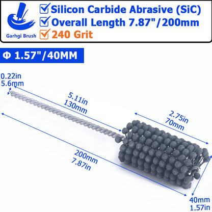 Garhgi 1-3/8" (35mm) Cylinder Honing Brush, 240 Grit Silicon Carbide Nylon Hone Tool, for Engine Cylinder Bore Deburring Finishing Deglazing Cleaning on Metals Steel Cast Iron