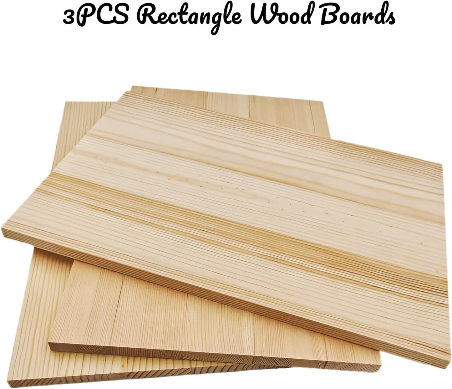 4PCS Rectangle Wood Boards Unfinished Wood Blocks for Crafting, 8x6x1in Blank Whittling Wooden Blocks for Wood Carving,Painting & Burning