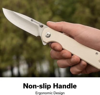 SENCUT Aetheris Pocket Knife, EDC Folding Knife with 3.68'' 9Cr18MoV Blade & Canvas Micarta Handle, Reversible Clip for Camping Hiking S24095-3(Black)