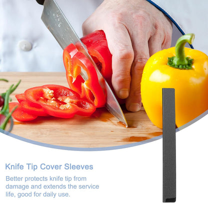uxcell 2 Pcs Knife Tip Guards 6.5"x 2" ABS Knife Cover Sleeves Knife Case Blade Protector Universal Knife Sheath for Home Kitchen Knife, Black