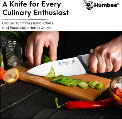 7.5-Inch Nakiri Knife, High Carbon Stainless Steel Hollow Grind Blade, Razor Sharp Edge, Ergonomic Non-Slip Handle, Cleaver Style, DT-50 Series, Orange