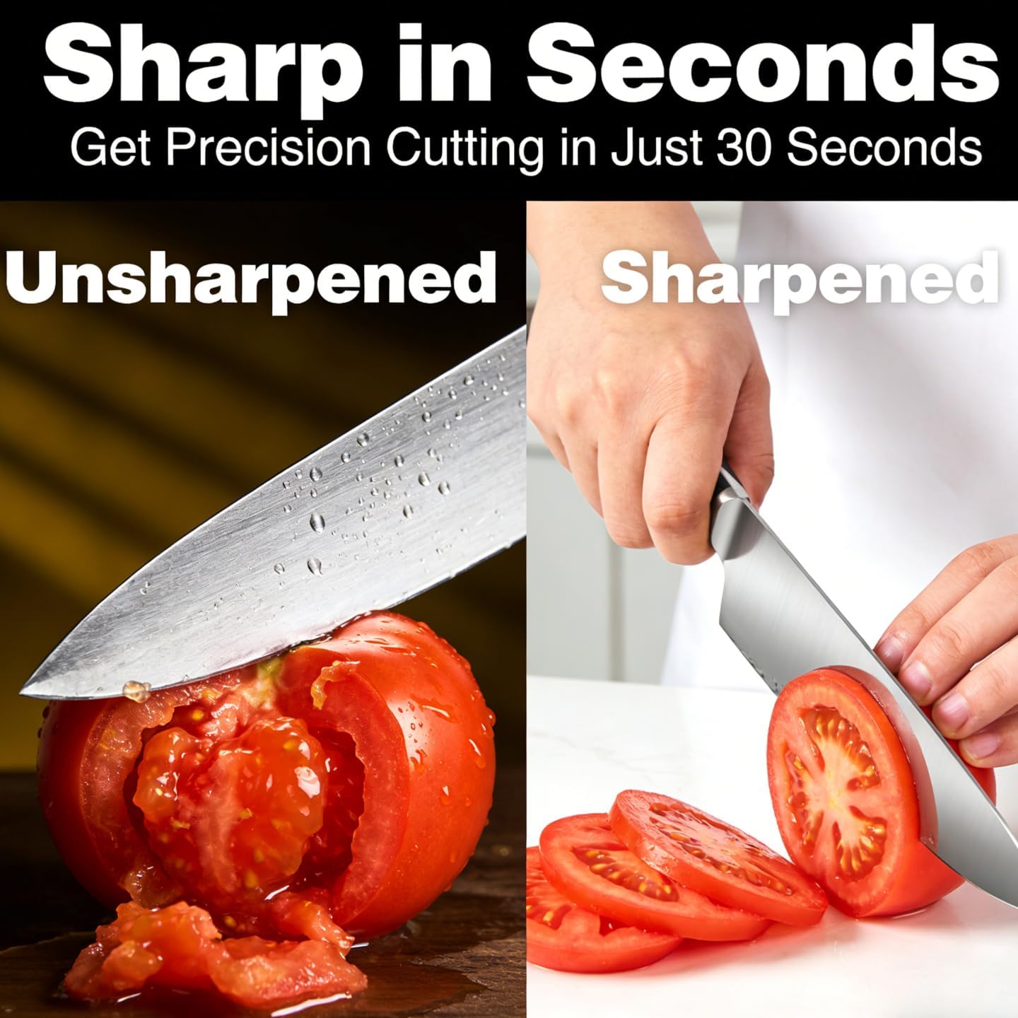 4-in-1 Kitchen Knife Sharpener, 3-Stage Manual Knife Sharpening Tool with Diamond Coarse Ceramic Fine Polish Slots, Non-Slip Base for Kitchen Chef Knives, Black