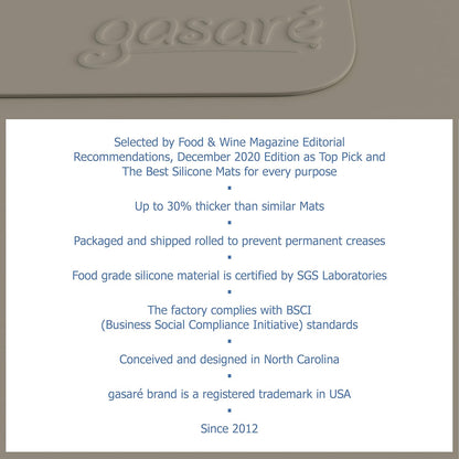 GASARÉ, Set of 2, Extra Large, Thick, Silicone Mats for Kitchen Counter, Heat Resistant Mats, Countertop Protector, Non-Slip, Easy to Clean, 25 x 17 Inches x 1.4mm, Black