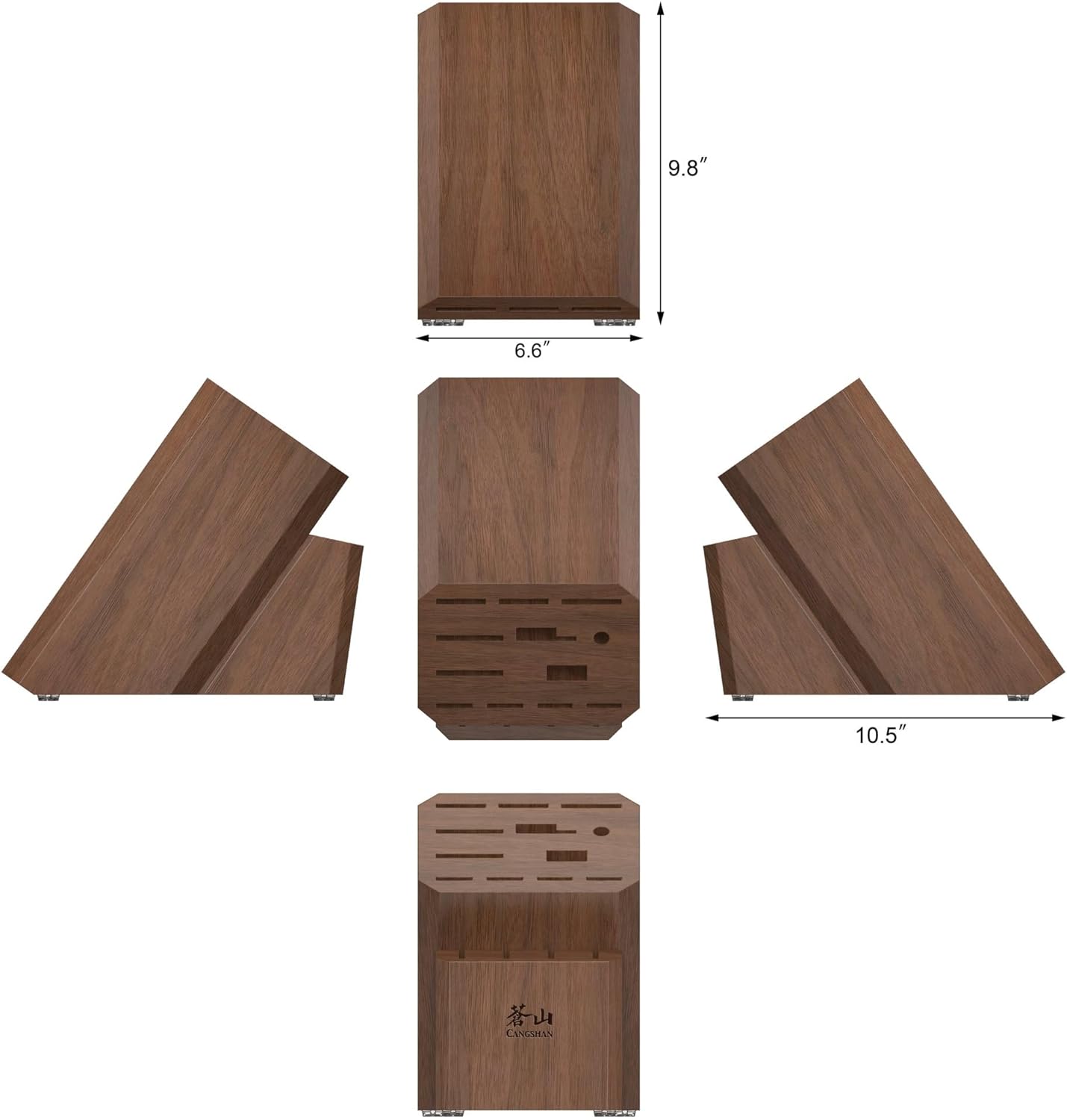 Cangshan Empty Knife Block, 16-Slot Organizer (Maple Wood)