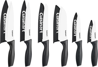 Cuisinart C55-12PCKSAM 12-Piece Ceramic Coated Stainless Steel Knives, Comes with 6-Blades and 6-Blade Guards, Color Coded to Reduce Risk of Cross Contamination, Jewel