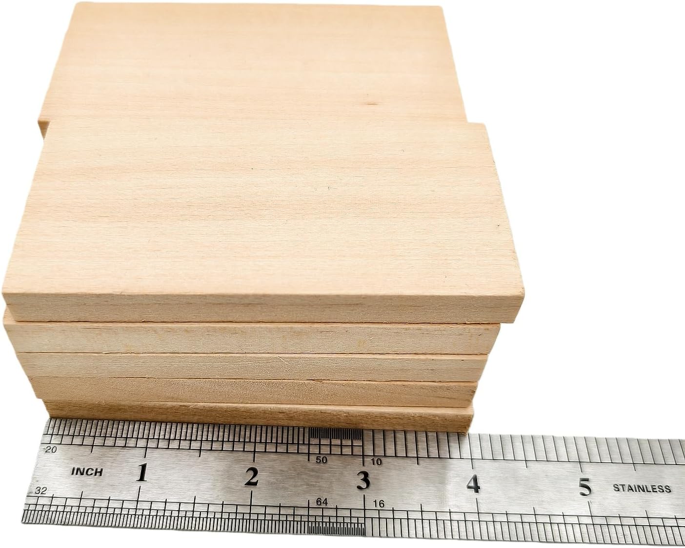 Unfinished Basswood Blocks for Crafts, Wood Craft Panels for Art, Engraving, Painting, DIY Projects, Chip Carving, Fretwork (7.87 x 3.93 x 0.78 in)